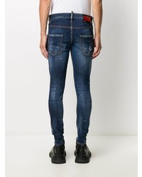 Jean skinny déchiré bleu marine DSQUARED2