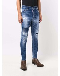 Jean skinny déchiré bleu marine DSQUARED2