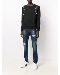 Jean skinny déchiré bleu marine Philipp Plein