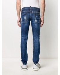 Jean skinny déchiré bleu marine DSQUARED2