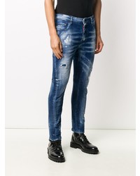 Jean skinny déchiré bleu marine DSQUARED2