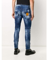 Jean skinny déchiré bleu marine DSQUARED2