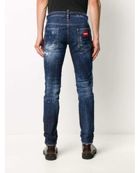 Jean skinny déchiré bleu marine DSQUARED2