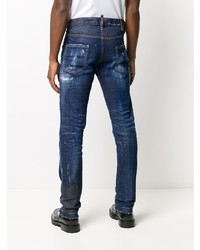 Jean skinny déchiré bleu marine DSQUARED2