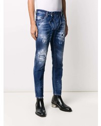 Jean skinny déchiré bleu marine DSQUARED2