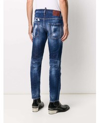 Jean skinny déchiré bleu marine DSQUARED2