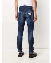 Jean skinny déchiré bleu marine DSQUARED2