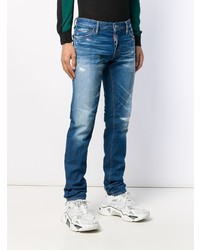 Jean skinny déchiré bleu marine DSQUARED2