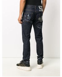 Jean skinny déchiré bleu marine Philipp Plein