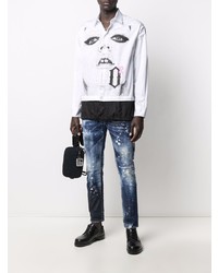 Jean skinny déchiré bleu marine DSQUARED2