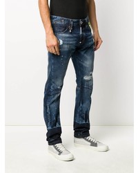 Jean skinny déchiré bleu marine Philipp Plein