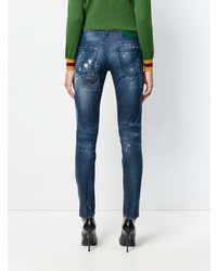 Jean skinny déchiré bleu marine Dsquared2