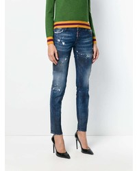 Jean skinny déchiré bleu marine Dsquared2