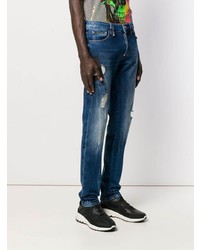 Jean skinny déchiré bleu marine Philipp Plein