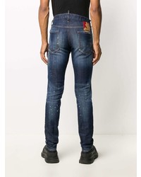 Jean skinny déchiré bleu marine DSQUARED2