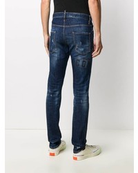 Jean skinny déchiré bleu marine DSQUARED2