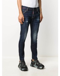 Jean skinny déchiré bleu marine DSQUARED2