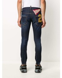 Jean skinny déchiré bleu marine DSQUARED2