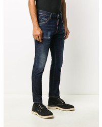 Jean skinny déchiré bleu marine DSQUARED2