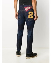 Jean skinny déchiré bleu marine DSQUARED2