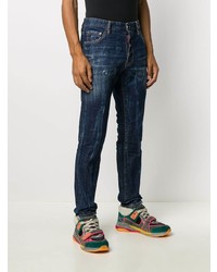 Jean skinny déchiré bleu marine DSQUARED2