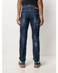 Jean skinny déchiré bleu marine DSQUARED2