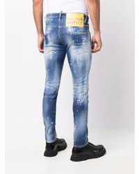 Jean skinny déchiré bleu marine DSQUARED2