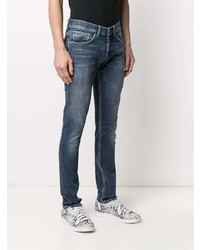 Jean skinny déchiré bleu marine Dondup