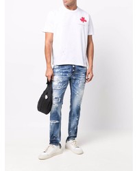 Jean skinny déchiré bleu marine DSQUARED2