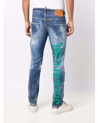 Jean skinny déchiré bleu marine DSQUARED2