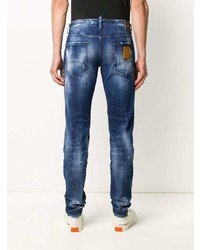 Jean skinny déchiré bleu marine DSQUARED2