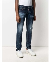 Jean skinny déchiré bleu marine DSQUARED2