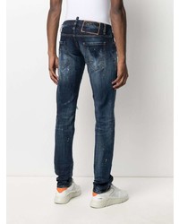 Jean skinny déchiré bleu marine DSQUARED2