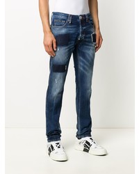 Jean skinny déchiré bleu marine Philipp Plein