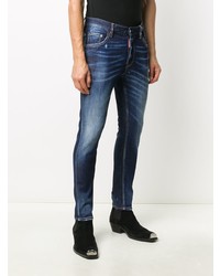 Jean skinny déchiré bleu marine DSQUARED2