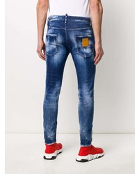 Jean skinny déchiré bleu marine DSQUARED2