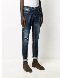 Jean skinny déchiré bleu marine Dondup