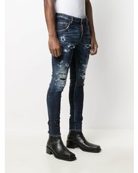 Jean skinny déchiré bleu marine DSQUARED2