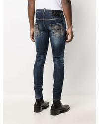 Jean skinny déchiré bleu marine DSQUARED2