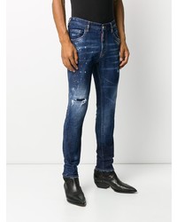 Jean skinny déchiré bleu marine DSQUARED2