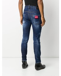 Jean skinny déchiré bleu marine DSQUARED2