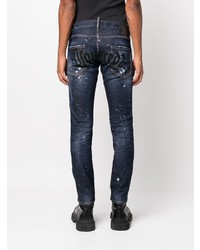 Jean skinny déchiré bleu marine DSQUARED2