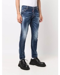 Jean skinny déchiré bleu marine DSQUARED2