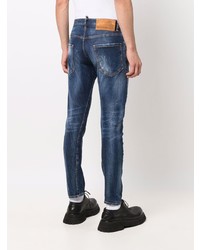 Jean skinny déchiré bleu marine DSQUARED2