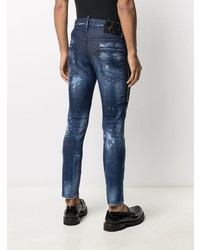 Jean skinny déchiré bleu marine DSQUARED2