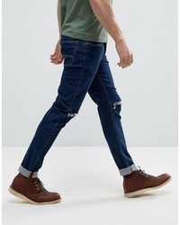 Jean skinny déchiré bleu marine Asos