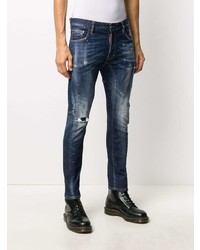 Jean skinny déchiré bleu marine DSQUARED2