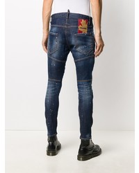 Jean skinny déchiré bleu marine DSQUARED2