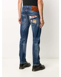 Jean skinny déchiré bleu marine Philipp Plein