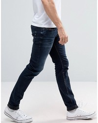 Jean skinny déchiré bleu marine Diesel